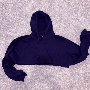 Black crop top hoodie